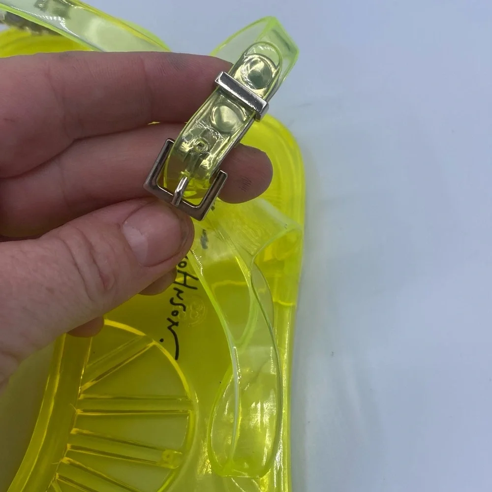 Betsey Johnson Clear Yellow Keilani Butterfly Sequins Jelly Sandals NWOT 8,9,10 - Picture 9 of 13